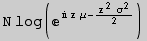 N log(^( z μ - (z^2 σ^2)/2))