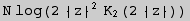 N log(2 {z}^2 K_2(2 {z}))