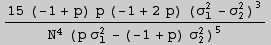 (15 (-1 + p) p (-1 + 2 p) (σ_1^2 - σ_2^2)^3)/(N^4 (p σ_1^2 - (-1 + p) σ_2^2)^5)