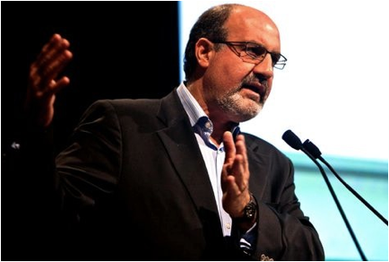 Photo of Nassim Nicolas Taleb giving a lecture